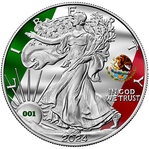 2024 American Silver Eagle Viva Mexico Pride 1 oz Silver Coin w/ COA