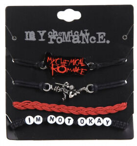 My Chemical Romance Adjustable Cord Bracelet Set The Black Parade Gerard Way