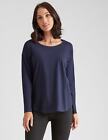 Womens Winter Tops - Blue Tshirt / Tee - Cotton - Smart Casual Clothing | KATIES