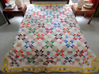 QUEEN Vintage 80s Replica Feed Sacks Novelty Prints STAR PATTERN, Sawtooth Quilt