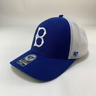 Brooklyn Dodgers MLB Blue White 47 Brand Trophy Stretch Fitted Trucker Hat New