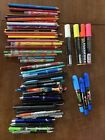 Vintage Mix Lot of 25 Pens 3 Mechanical Pencils,30 Color Pencils 4 chalk Markers