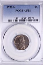 1928-S Lincoln Wheat Cent Penny PCGS AU58 FREE SHIPPING RMM