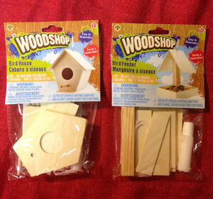 Wooden Birdhouse or Bird Feeder Kit Build A Real Miniature Wood House or Feeder