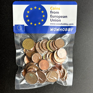European Coin Collection Lot, 55 Random Coins from Eurozone, Coin Collecting