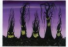 New ListingACEO Original Acrylic Whimsical Creepy Trees Mini Halloween Fantasy Art HYMES