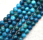 Natural 6/8/10/12mm Blue Apatite Round Gemstone Loose Beads 15 inches Strand AAA