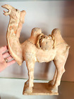 RARE CHINESE PERIOD TANG DYNASTY BACTRIAN CAMEL STRAW GLAZED SADDLEBAGS W/MASKS