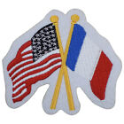 France Applique Patch - USA France Flags United, Paris Badge 3.25