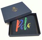 Polo Ralph Lauren Canvas Wallet Double Billfold Mens Navy Blue Woven $125