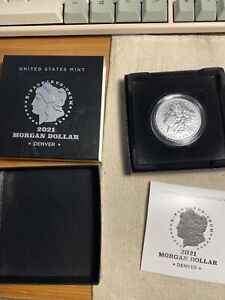New Listing2021 D Denver Morgan Dollar Silver 100 Year Anniversary Coin OGP Box W/COA
