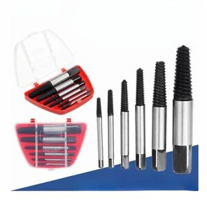 Damaged Screw Extractor Get Out Drill Bits 6 PCS Tool Set Broken Bolt Remover
