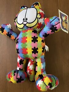 Garfield Autism Awareness Plush Cat Toy Factory Puzzle New w/ Tags Rare Licensed