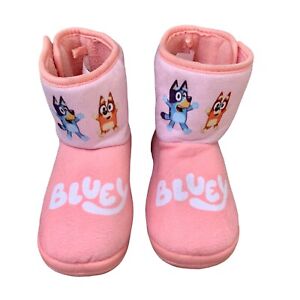 BLUEY & BINGO Girls Pink Slippers 10-11 Toddler Girl Winter Shoes Boot Slipper
