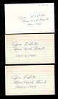 (3) JOE LAFATA INDEX CARD SIGNED 1947-49 NY GIANTS PSA/DNA CERTIFIED 1921-2004