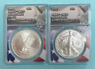 2021 Type 2 & 2022 Silver Eagle US Coin ~ First Stike MS70 Pair Matching Labels
