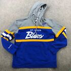 St Louis Blues Hoodie Mens XL Blue Gray Yellow Logo Sweatshirt Pullover Hockey *