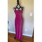 Vintage City Triangles Maxi Dress 90s Y2K Formal Prom Sparkle Strappy Hot Pink M