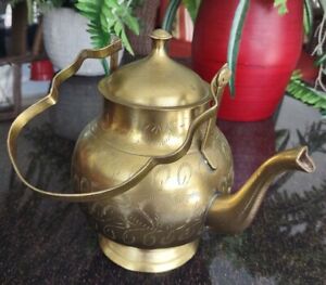 New ListingVintage Brass Footed Tea Pot From India 11