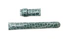 Genuine Rolex Turquoise Blue Crocodile Watch Band Width by Buckle 15mm by 14mm