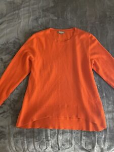 Neiman Marcus Sweater Womens Large Cashmere Orange Pullover