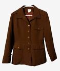 Vintage Neiman Marcus Brown Jacket Coat Womens Size 6 Pockets Star Buttons USA