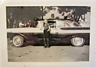 New Listing1957 MERCURY Monterey 2-dr. & boy on roller skates. B&W photo, 5 1/8
