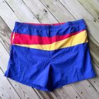 Harbor Bay Mens Size 6X Blue Red Yellow Pockets Drawstring Swimming Trunks