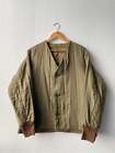 Vintage Cotton Quilted Liner - Military Jacket - Olive Green / Brown