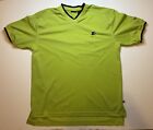 Vintage Starter Athletic Neon Green Mesh Jersey Ringer T Shirt Mens Large