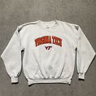 Vintage Virginia Tech Hokies Sweatshirt Adult Large Gray Pullover Crew Neck NCAA