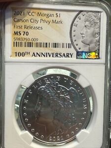 2021-CC $1 Morgan Dollar NGC MS70 100th Anniversary FIRST RELEASES