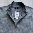 Prada Linea Rossa Patrick Assaraf Merino Wool Blend 1/4 Zip Sweater Gray Men XXL