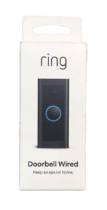 Ring Video Doorbell Wired Night Vision 2.4 GHz wifi 1080p HD Camera - Black