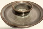 Studio Art Pottery Hand Thrown Chip and Dip Bowl or Seafood Server EUC Signed