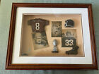 Football Shadow Box - Early Football Historical Equip/Photos in Sealed Display