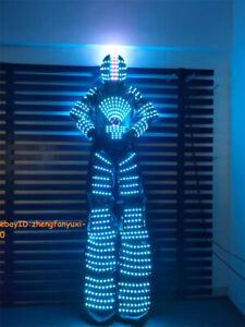 LED Robot Costume Suit Helmet DJ Party Show Glowing Clothes Performance Costume