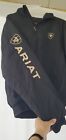 Ariat Jacket Coat Men's S Team Logo Insulated Inner Pocket Black Nylon