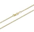 14K Yellow Gold Solid Box Chain Necklace Lobster Claw 1mm wide 16 18 20 22 24