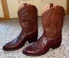 Tacovas men's The Nolan genuine lizard and leather cowboy western boots EUC 11D