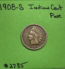 1908-S Indian Head Cent 1c  Fine