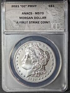 2021-CC (MS70) $1 Morgan Silver Dollar ANACS First Strike Carson City