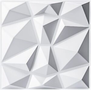 Pack of 36 Decorative 3D Wall Panels in Diamond Design, 11.8
