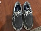 Sperry Canvas Top-sider Boat shoes-Mens size 11-Grey~EUC-MEMORY FOAM