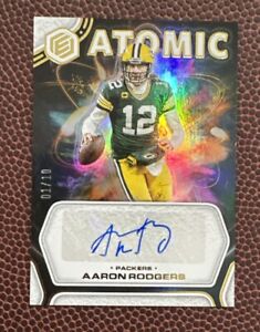 2022 PANINI ELEMENTS AARON RODGERS ATOMIC AUTO SSP /10 1/10 PACKERS