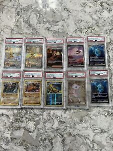Lot of 10 High End PSA Graded Pokémon Cards. Charizard,Blastoise,mew And More