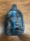 COACH  Sling Backpack Leather Navy Blue Striped (F72226)