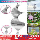 3D Rotating Wind Chimes Wind Spinner Bell Flip Spiral Pendant Patio Garden-Decor