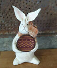 Artist Made Paper Mache Easter Bunny Primitive Redware Pottery Figurine Ski 00