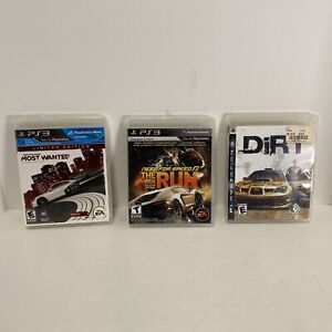 PS3 Racing Game Lot - Need For Speed Most Wanted - The Run - Dirt - Very Good